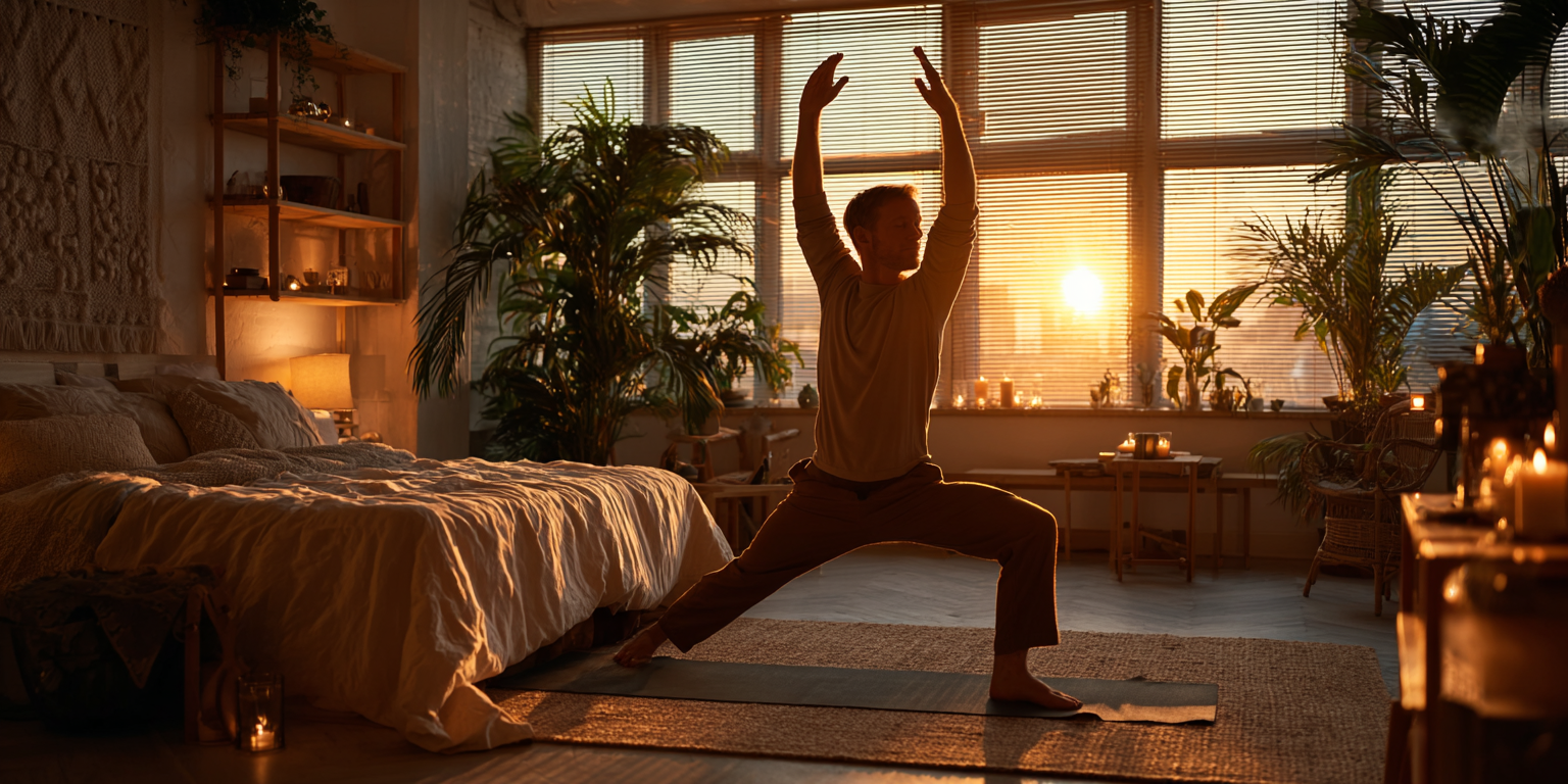 Ранкова йога практика в затишному просторі